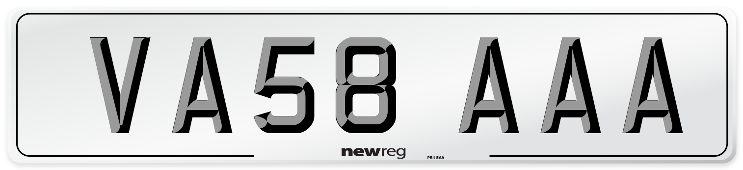 VA58 AAA Number Plate from New Reg